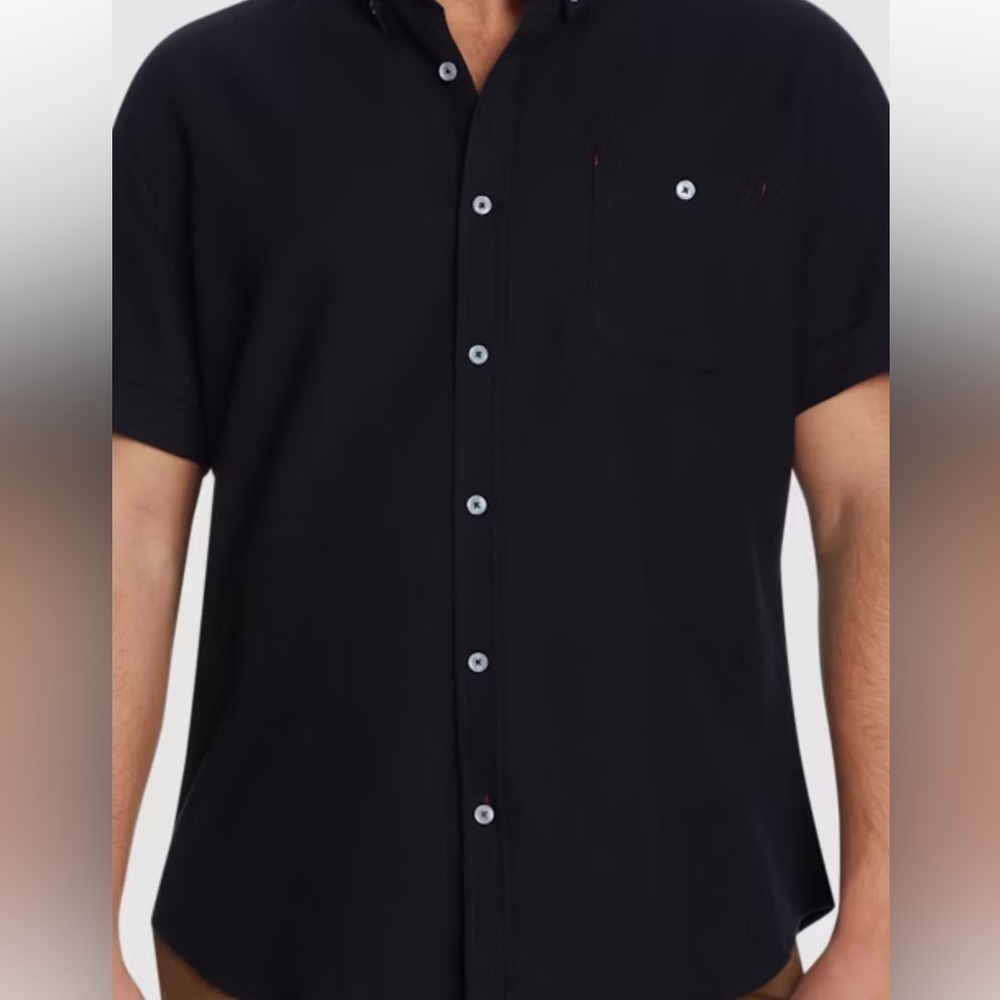NWOT Johnny Bigg Rodney Textured Black Button Down Shirt Cotton Men’s 3X